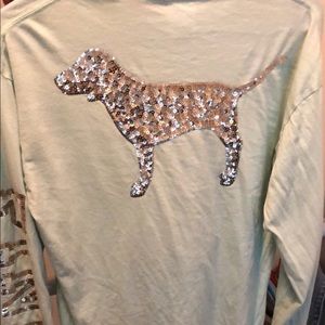 Pink Mint Blue Silver Bling Dog Long Sleeve Shirt